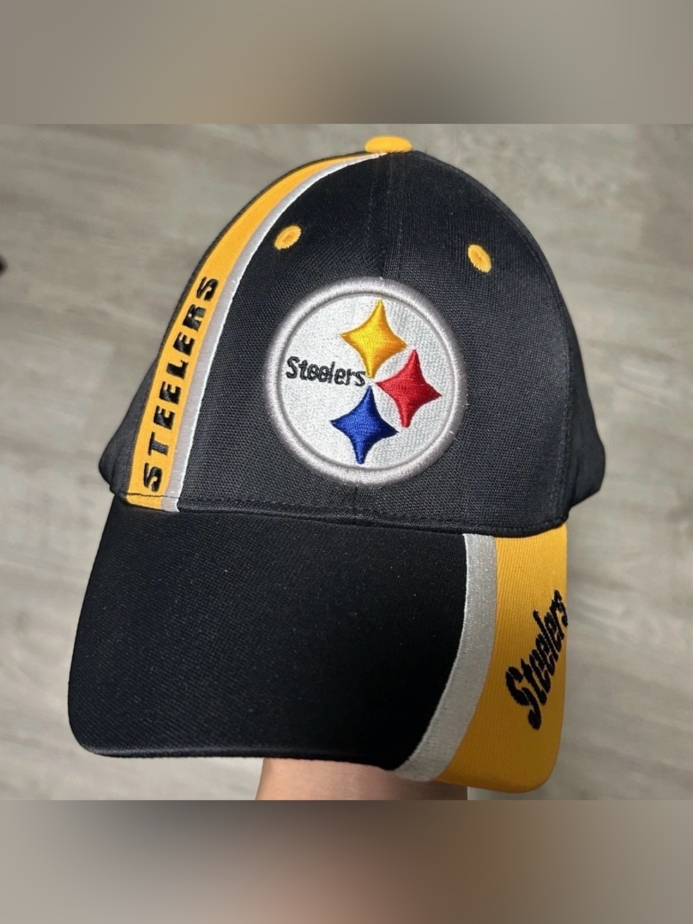 NFL Team Apparel Pittsburgh Steelers Black/White/Yellow Hat